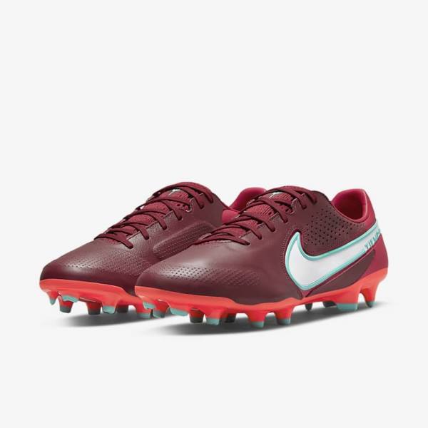 Scarpe da Calcio Donna Nike Tiempo Legend 9 Pro FG Firm-Ground Rosse Bianche | NK531VKI