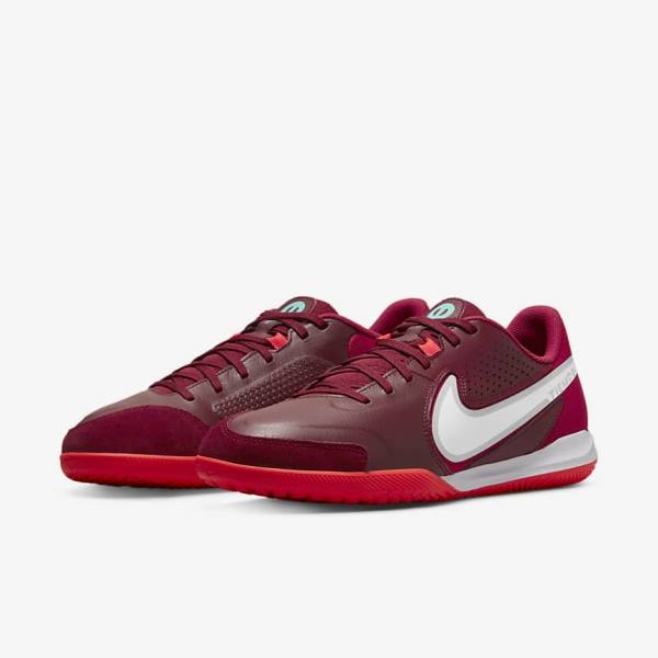 Scarpe da Calcio Donna Nike Tiempo Legend 9 Academy IC Indoor-Court Rosse Rosse Chiaro Bianche | NK760FDE