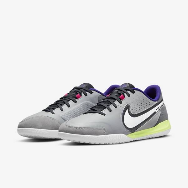 Scarpe da Calcio Donna Nike Tiempo Legend 9 Academy IC Indoor-Court Grigie Chiaro Bianche | NK897LWF