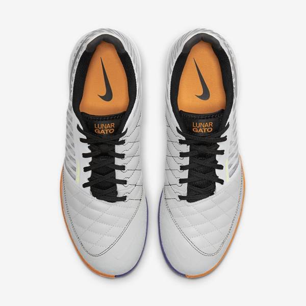 Scarpe da Calcio Uomo Nike Lunar Gato II IC Indoor Court Bianche Gialle Nere | NK179DAO