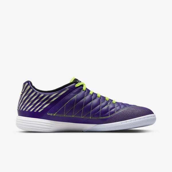 Scarpe da Calcio Uomo Nike Lunar Gato II IC Indoor Court Viola Nere Bianche | NK563EQK