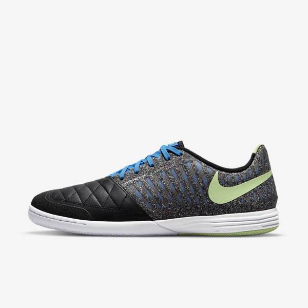 Scarpe da Calcio Uomo Nike Lunar Gato II IC Indoor Court Nere Blu Chiaro Verdi Chiaro | NK630WFI