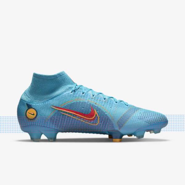 Scarpe da Calcio Uomo Nike Mercurial Superfly 8 Elite FG Firm-Grounds Blu Arancioni | NK465IKD