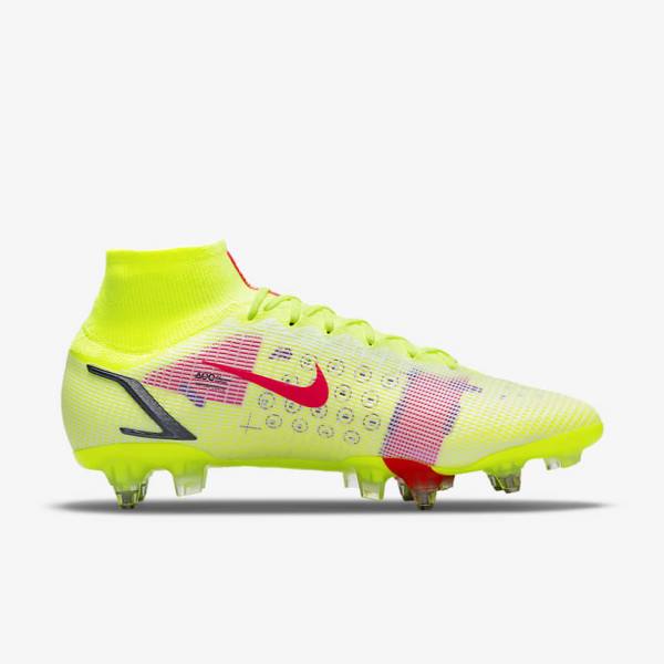 Scarpe da Calcio Uomo Nike Mercurial Superfly 8 Elite SG-Pro AC Soft-Ground Nere Rosse Chiaro | NK698ZXO