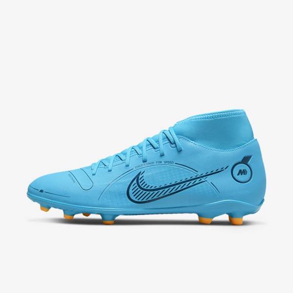 Scarpe da Calcio Uomo Nike Mercurial Superfly 8 Club MG Multi-Grounds Blu Arancioni | NK723OGM