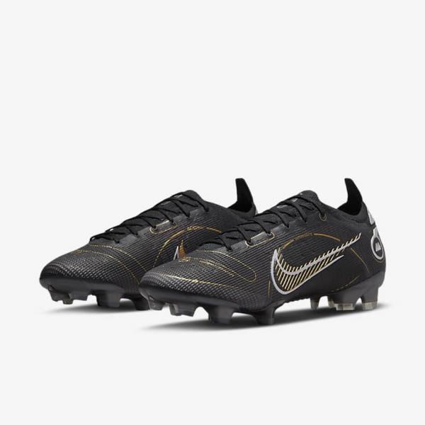 Scarpe da Calcio Uomo Nike Mercurial Vapor 14 Elite FG Firm-Grounds Nere Metal Argento Grigie Metal Oro | NK052HBI