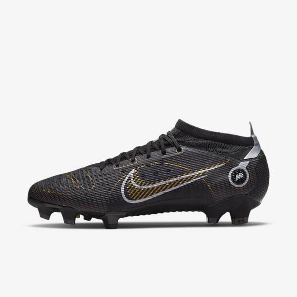 Scarpe da Calcio Uomo Nike Mercurial Vapor 14 Pro FG Firm-Ground Nere Metal Argento Grigie Metal Oro | NK537VRN