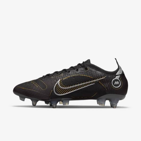 Scarpe da Calcio Uomo Nike Mercurial Vapor 14 Elite SG-PRO Anti-Clog Traction Soft-Grounds Nere Metal Argento Grigie Metal Oro | NK589FGE