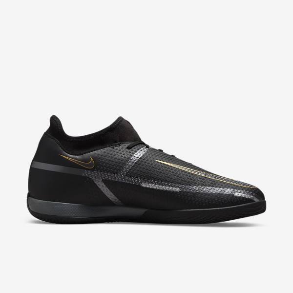 Scarpe da Calcio Uomo Nike Phantom GT2 Academy Dynamic Fit IC Indoor Court Nere Metal Oro Grigie Scuro Metal Grigie Scuro | NK318AJF