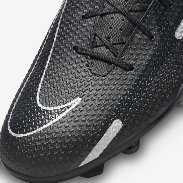 Scarpe da Calcio Uomo Nike Phantom GT2 Club MG Multi-Ground Nere Grigie Scuro Metal Argento | NK083JOC