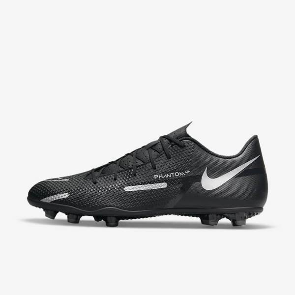 Scarpe da Calcio Uomo Nike Phantom GT2 Club MG Multi-Ground Nere Grigie Scuro Metal Argento | NK083JOC