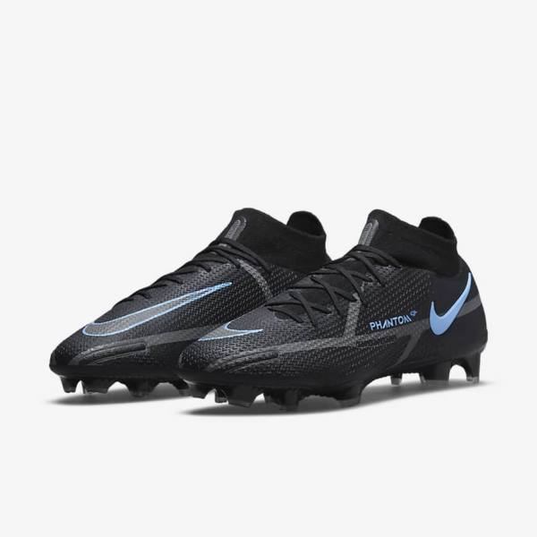 Scarpe da Calcio Uomo Nike Phantom GT2 Dynamic Fit Elite FG Firm-Ground Nere Grigie | NK056ZNU