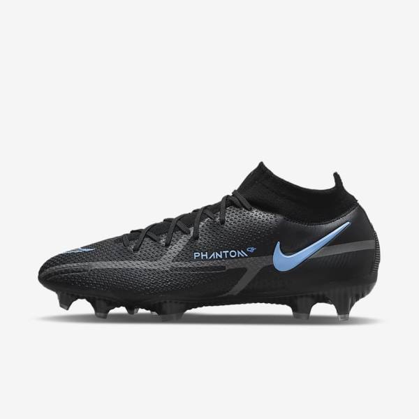 Scarpe da Calcio Uomo Nike Phantom GT2 Dynamic Fit Elite FG Firm-Ground Nere Grigie | NK056ZNU