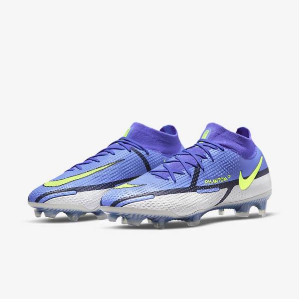 Scarpe da Calcio Uomo Nike Phantom GT2 Dynamic Fit Elite FG Firm-Ground Blu Grigie | NK409ECG