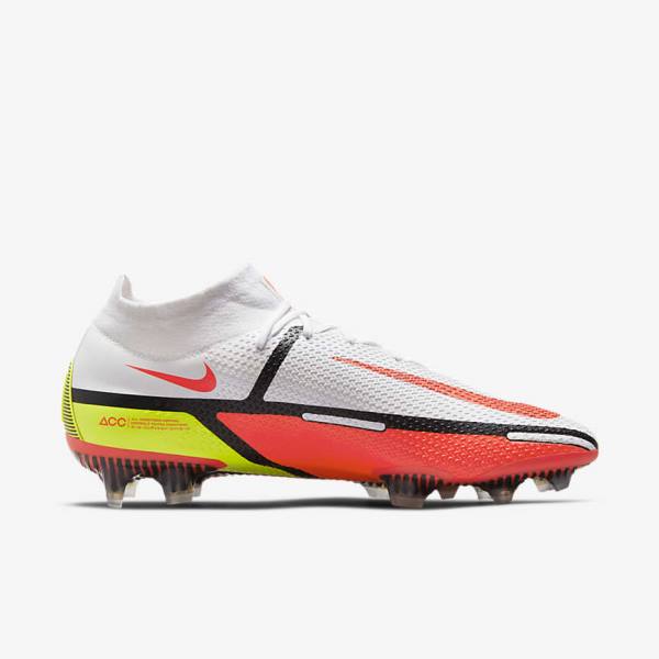 Scarpe da Calcio Uomo Nike Phantom GT2 Dynamic Fit Elite FG Firm-Ground Bianche Rosse Chiaro | NK843BRU