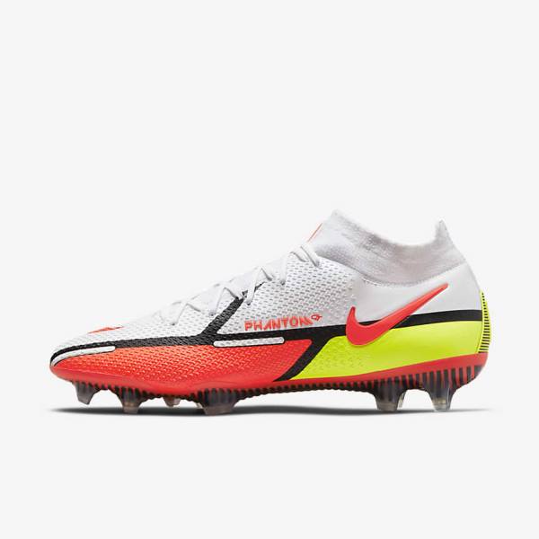 Scarpe da Calcio Uomo Nike Phantom GT2 Dynamic Fit Elite FG Firm-Ground Bianche Rosse Chiaro | NK843BRU