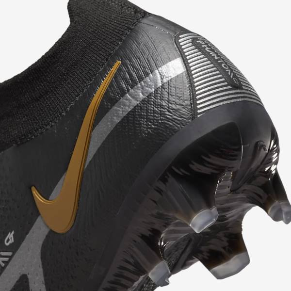 Scarpe da Calcio Uomo Nike Phantom GT2 Dynamic Fit Elite FG Firm-Ground Nere Metal Oro Metal Argento Metal Grigie Scuro | NK960HTJ