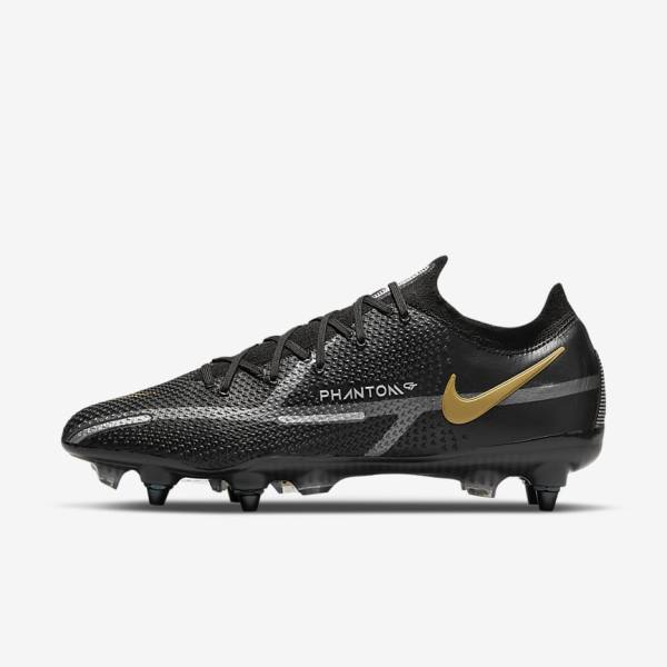 Scarpe da Calcio Uomo Nike Phantom GT2 Elite SG-Pro AC Soft-Ground Nere Metal Oro Metal Argento Metal Grigie Scuro | NK823BWY