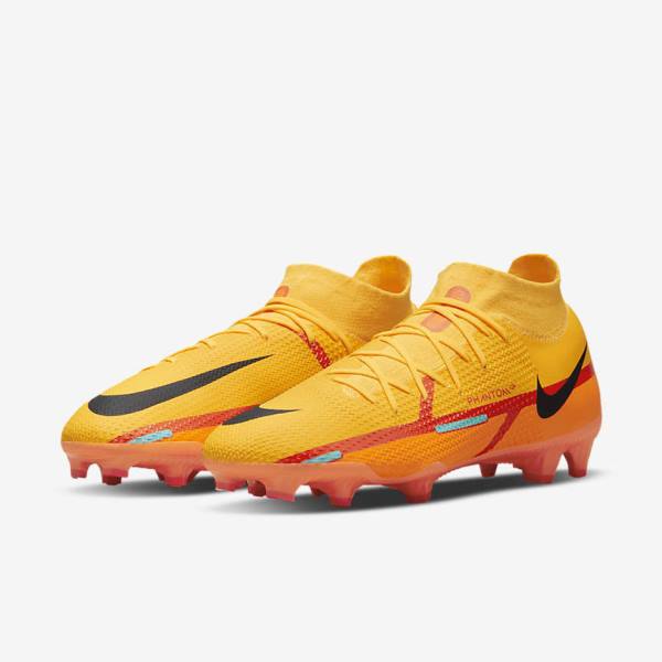 Scarpe da Calcio Uomo Nike Phantom GT2 Pro Dynamic Fit FG Firm-Ground Arancioni Rosse Chiaro Nere | NK046AYM