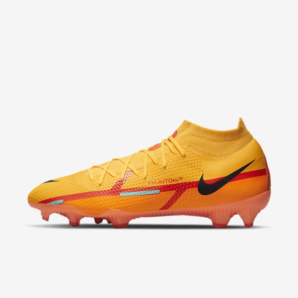 Scarpe da Calcio Uomo Nike Phantom GT2 Pro Dynamic Fit FG Firm-Ground Arancioni Rosse Chiaro Nere | NK046AYM