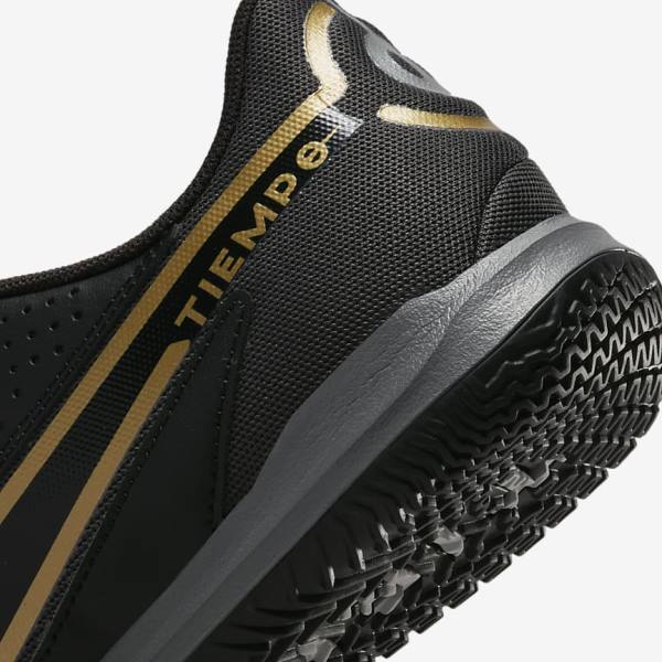 Scarpe da Calcio Uomo Nike Tiempo Legend 9 Academy IC Indoor-Court Nere Grigie Scuro Metal Oro Nere | NK234QRM