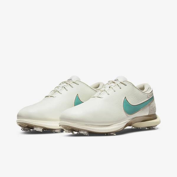 Scarpe da Golf Donna Nike Air Zoom Victory Tour 2 Bianche Marroni Chiaro Verde Acqua | NK534MDB