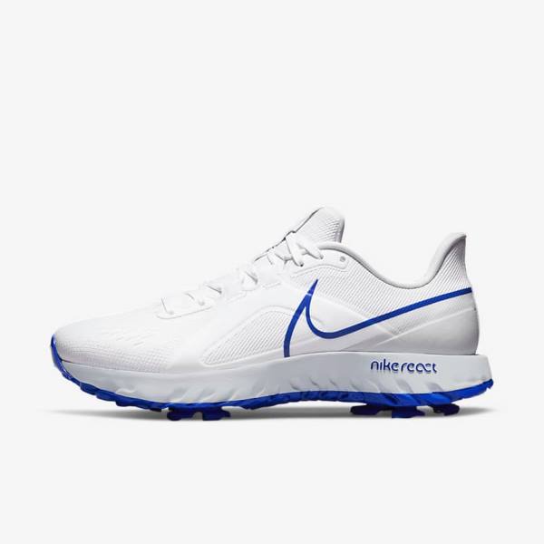 Scarpe da Golf Uomo Nike React Infinity Pro Bianche Platino Blu | NK526ICG