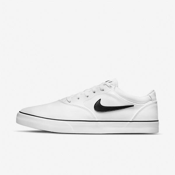 Scarpe da Skate Donna Nike SB Chron 2 Tela Bianche Nere | NK806YQI