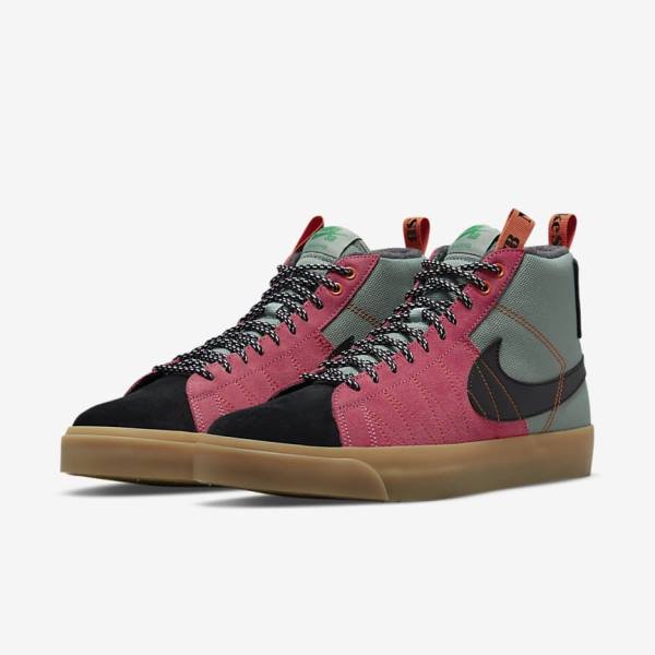 Scarpe da Skate Donna Nike SB Zoom Blazer Mid Premium Bianche Marroni Nere | NK691VIG