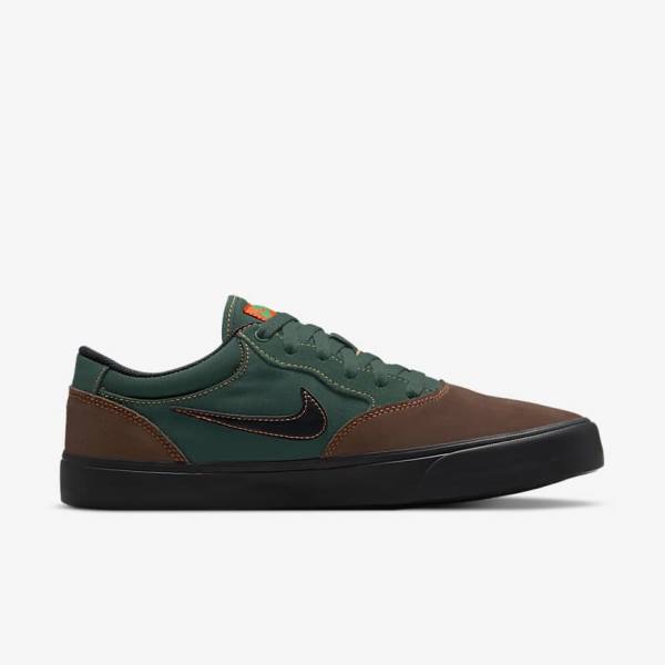 Scarpe da Skate Uomo Nike SB Chron 2 Cioccolato Chiaro Verdi Arancioni Nere | NK892PYA