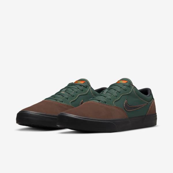 Scarpe da Skate Uomo Nike SB Chron 2 Cioccolato Chiaro Verdi Arancioni Nere | NK892PYA