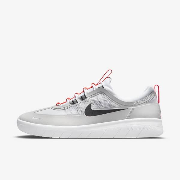 Scarpe da Skate Uomo Nike SB Nyjah Free 2 Grigie Bianche Rosse Chiaro Nere | NK510UDW