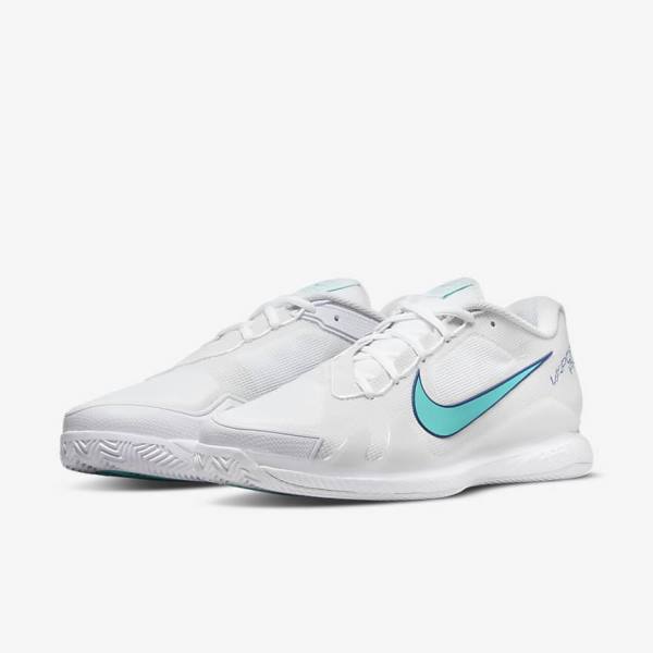 Scarpe da Tennis Uomo Nike NikeCourt Air Zoom Vapor Pro Clay Court Bianche Beige Chiaro Blu Reale Blu Verde Acqua | NK816WNL