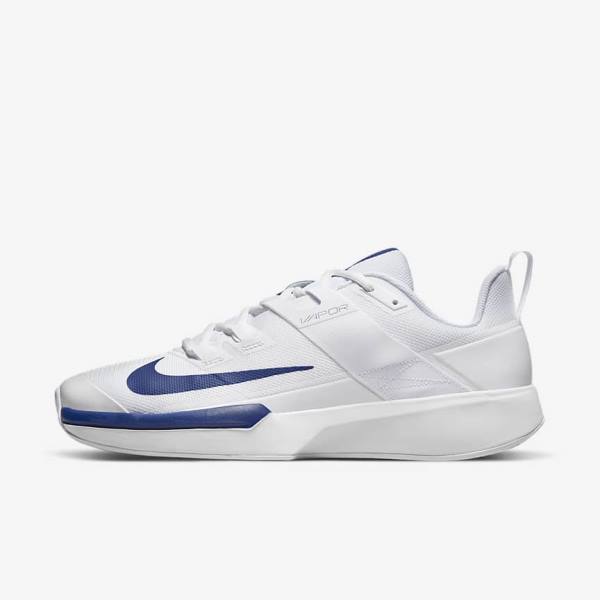 Scarpe da Tennis Uomo Nike NikeCourt Vapor Lite Clay Court Bianche Blu Reale Blu | NK715SOL