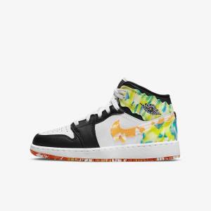 Jordan Scarpe Bambino Nike Air Jordan 1 Mid SE Older Nere Arancioni Bianche | NK653JWG