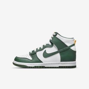 Scarpe Da Basket Bambino Nike Dunk High Older Verdi Oro Bianche | NK672YSP