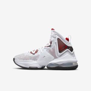 Scarpe Da Basket Bambino Nike LeBron 19 Older Bianche Nere Rosse | NK450EUF