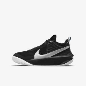 Scarpe Da Basket Bambino Nike Team Hustle D 10 Older Nere Bianche Metal Argento | NK561TQJ