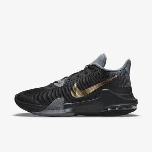 Scarpe Da Basket Donna Nike Air Max Impact 3 Nere Grigie Grigie Scuro Metal Oro | NK973MCB