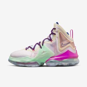 Scarpe Da Basket Donna Nike LeBron 19 Blu Verdi Chiaro Bianche Bordeaux | NK963GBI