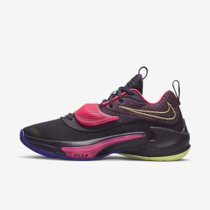 Scarpe Da Basket Donna Nike Zoom Freak 3 Viola Rosa Viola Lemon Chiaro | NK569KAB