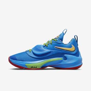 Scarpe Da Basket Uomo Nike Zoom Freak 3 Blu Bianche Rosse Nere | NK470ZSH