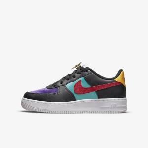 Scarpe Da Ginnastica Bambino Nike Air Force 1 LV8 EMB Older Nere Verde Acqua Viola Rosse | NK063RXI