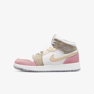 Scarpe Da Ginnastica Bambino Nike Air Jordan 1 Mid SE Older Bianche Verdi | NK795RLB