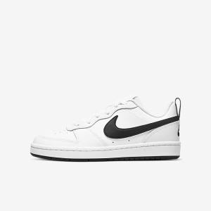 Scarpe Da Ginnastica Bambino Nike Court Borough Low 2 Older Bianche Nere | NK563SBY