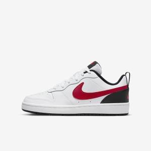 Scarpe Da Ginnastica Bambino Nike Court Borough Low 2 Older Bianche Nere Rosse | NK796XYG