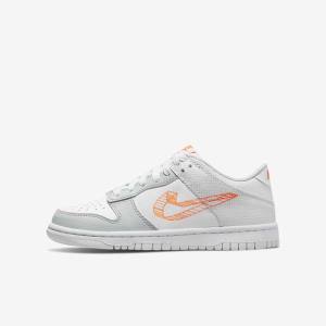 Scarpe Da Ginnastica Bambino Nike Dunk Low SE Older Bianche Platino Arancioni | NK032JSL