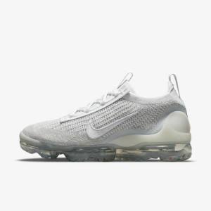 Scarpe Da Ginnastica Donna Nike Air VaporMax 2021 FK Bianche Platino Metal Argento Bianche | NK642OZL