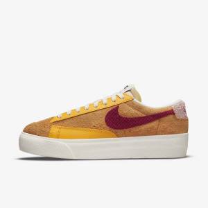 Scarpe Da Ginnastica Donna Nike Blazer Low Platform Oro Rosa Bordeaux | NK348RDV