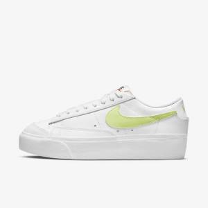 Scarpe Da Ginnastica Donna Nike Blazer Low Platform Bianche Nere Lemon Chiaro | NK745PHW